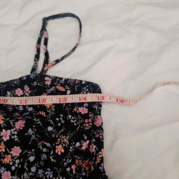 Set Top And Skirt Hippie Rose Black Floral Color Smocked Top Women's Size Medium - Picture 6 of 9